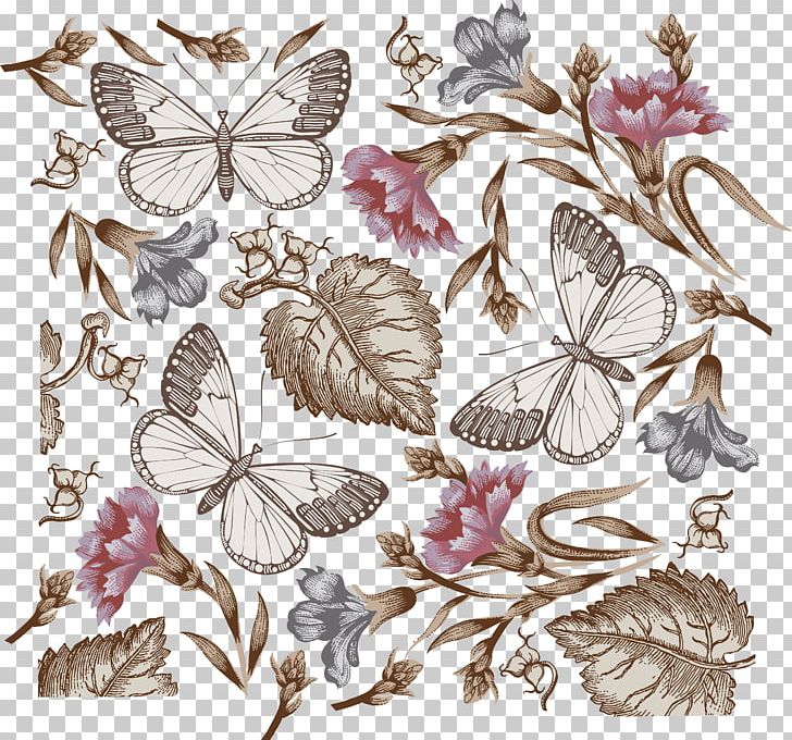 Butterfly Pattern PNG, Clipart, Art, Brush Footed Butterfly, Flo, Floral Design, Flower Free PNG Download