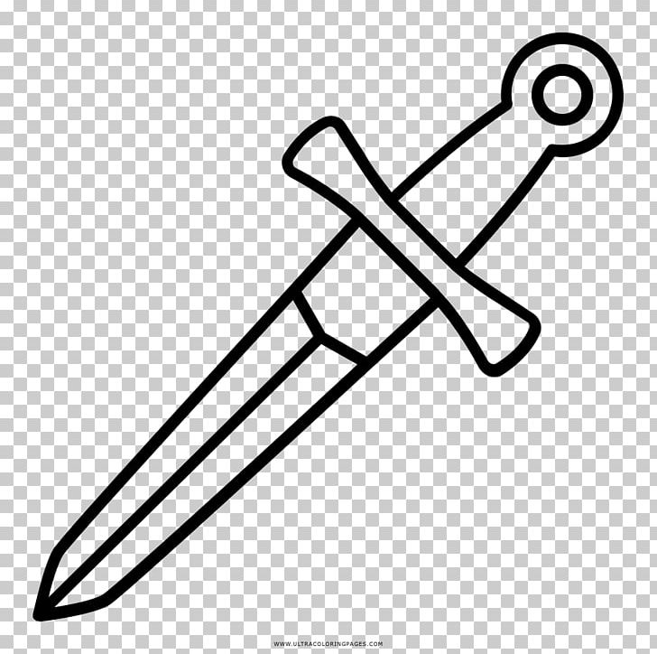 Dagger Drawing Poignard Black And White PNG, Clipart, Angle, Area, Black And White, Coloring Book, Daga Free PNG Download