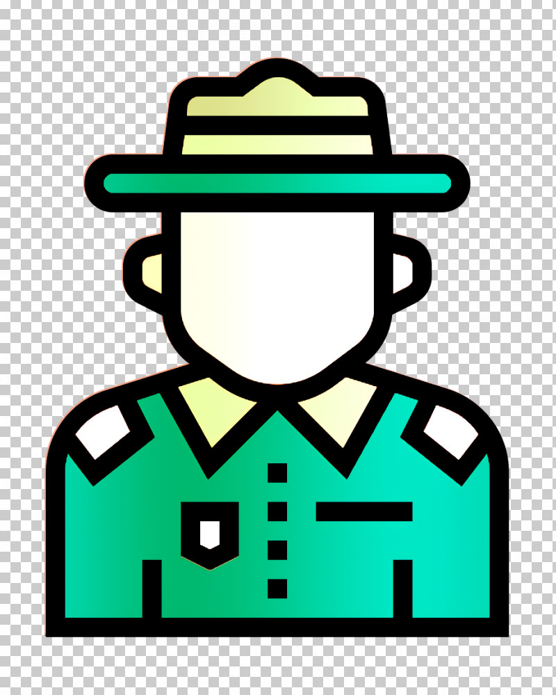 Ranger Icon Jobs And Occupations Icon PNG, Clipart, Green, Hat, Headgear, Jobs And Occupations Icon, Line Free PNG Download