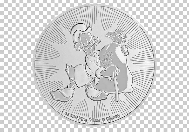 Scrooge McDuck Niue New Zealand Silver Coin Bullion Coin PNG, Clipart, Black And White, Bullion, Bullion Coin, Circle, Coin Free PNG Download