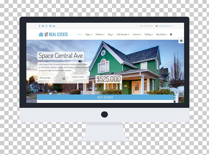 Responsive Web Design Estate Agent Real Estate Template Property PNG, Clipart, Blog, Brand, Computer Monitor, Display Advertising, Display Device Free PNG Download