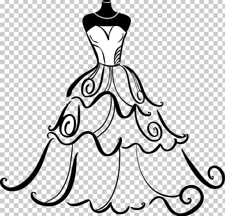 Wedding Dress Gown Bride PNG, Clipart, Black, Black And White, Evening Gown, Fashion Design, Happy Birthday Vector Images Free PNG Download