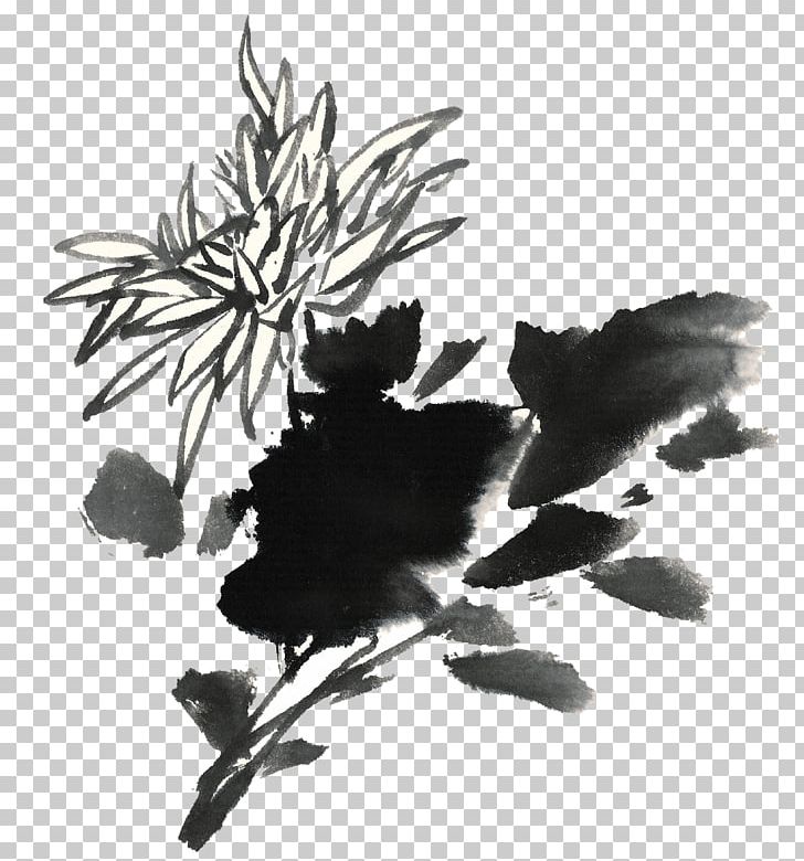 Ink Wash Painting Chinoiserie Ink Brush PNG, Clipart, Black And White, Branch, Chinese, Chinese Painting, Chinese Style Free PNG Download