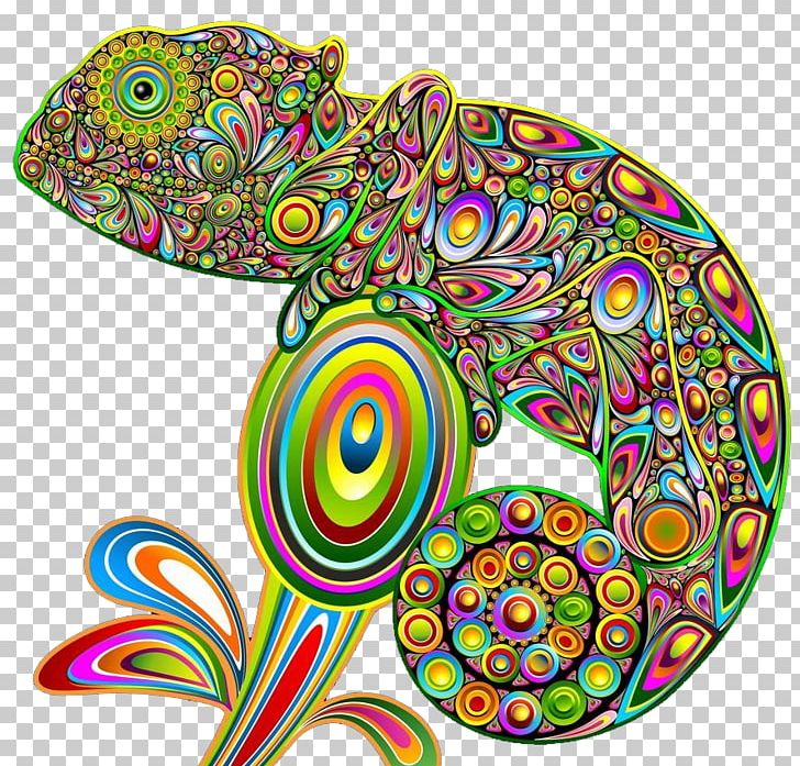 Chameleons Lizard Psychedelic Art Psychedelia PNG, Clipart, Animals, Art, Bea, Chameleon, Circle Free PNG Download