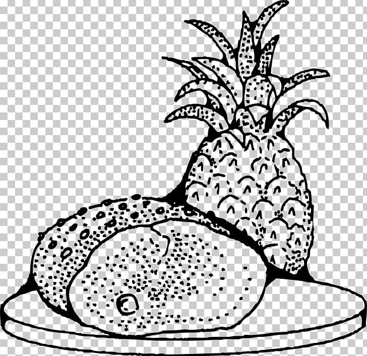 Baked Ham Pineapple PNG, Clipart, Art, Artwork, Baked Ham, Black And White, Flowering Plant Free PNG Download