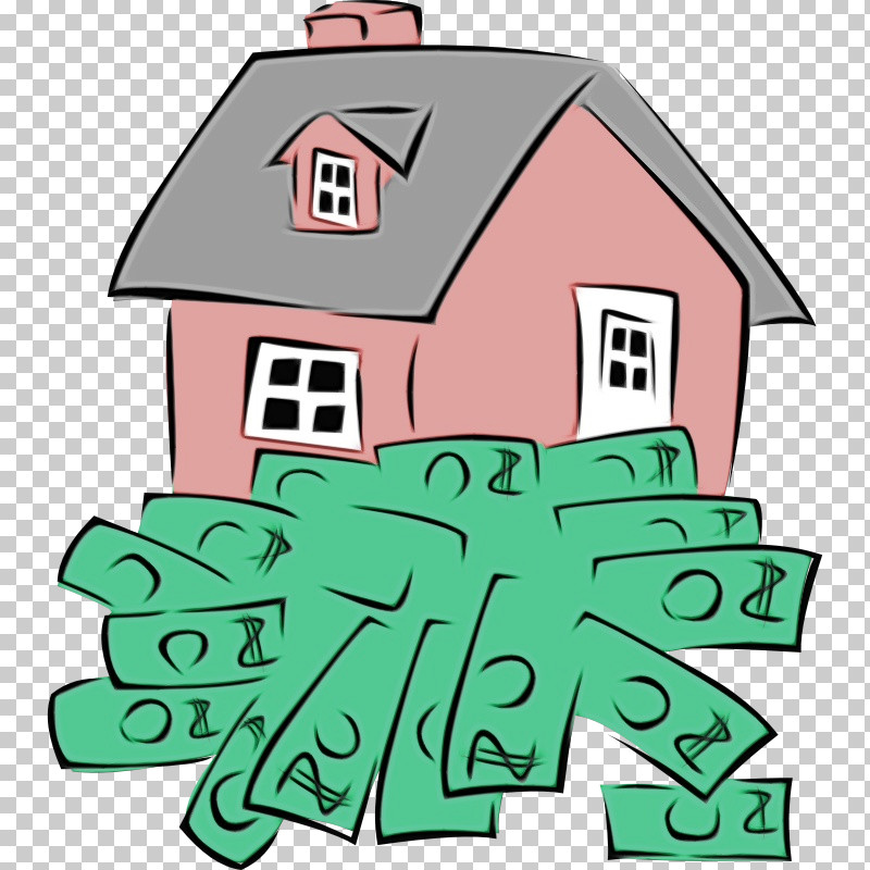 Green Cartoon House Line Home PNG, Clipart, Cartoon, Cottage, Green, Home, House Free PNG Download