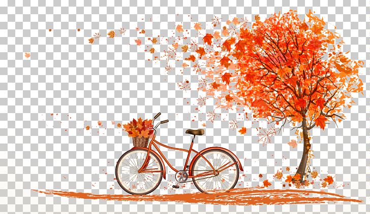 Autumn Leaf Color Tree Illustration PNG, Clipart, Autumn, Autumn Leaves, Autumn Tree, Bicycle, Branch Free PNG Download