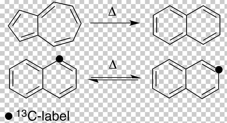 Azulene Naphthalene Thermal Rearrangement Of Aromatic Hydrocarbons Aromaticity Isomerization PNG, Clipart, Angle, Aromaticity, Atom, Azulene, Black Free PNG Download