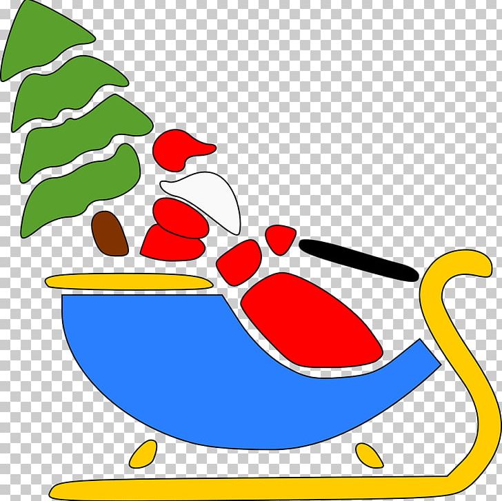 Santa Claus Reindeer Sled Christmas PNG, Clipart, Area, Artwork, Beak, Christmas, Christmas Card Free PNG Download
