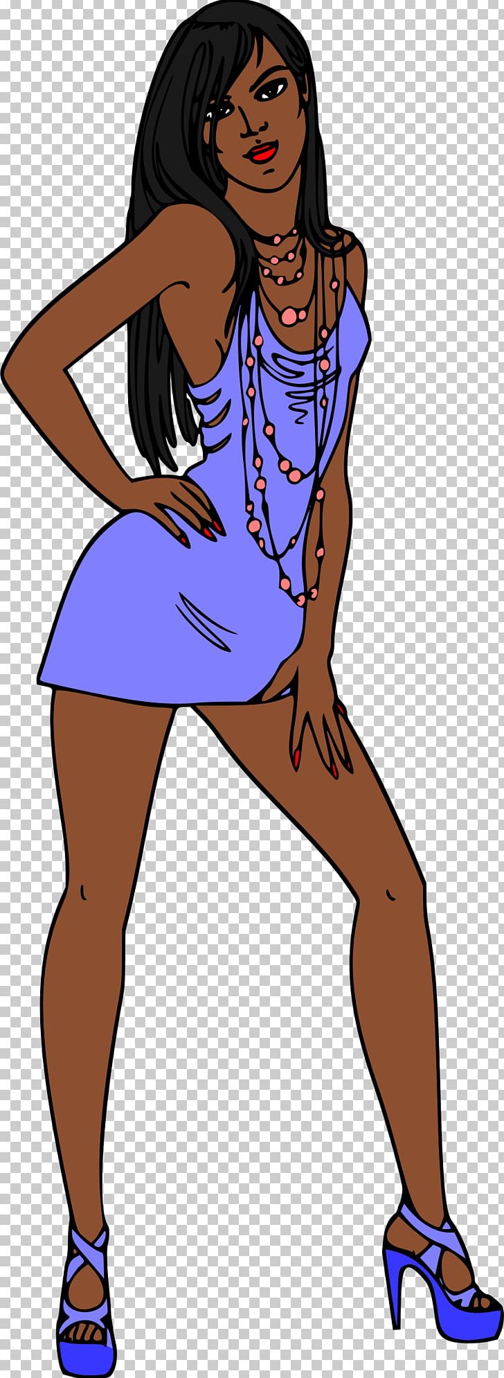 Black Hair Female Homo Sapiens Dark Skin PNG, Clipart, Abdomen, Arm, Art, Black Hair, Blue Free PNG Download