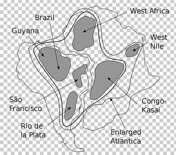 Atlantica Ur Supercontinent Craton PNG, Clipart, Angle, Area, Atlantica, Black And White, Bone Free PNG Download