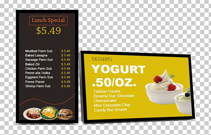 Fast Food Digital Signs Signage Menu Restaurant PNG, Clipart, Advertising, Brand, Business, Cafeteria, Digital Signs Free PNG Download