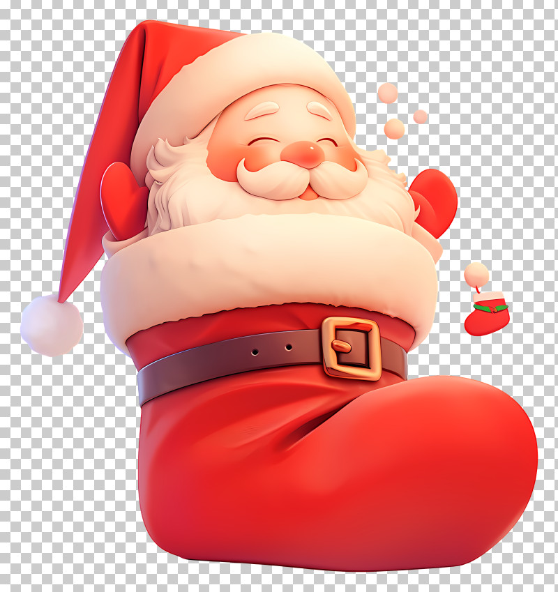 Funny Santa - Jolly Santa In Boot PNG