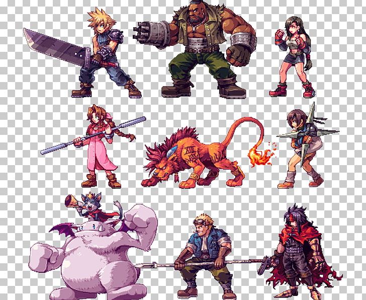 Final Fantasy VII Cloud Strife Vincent Valentine Barret Wallace Yuffie Kisaragi PNG, Clipart, Action Figure, Aerith Gainsborough, Animal Figure, Chrono Trigger, Cid Free PNG Download