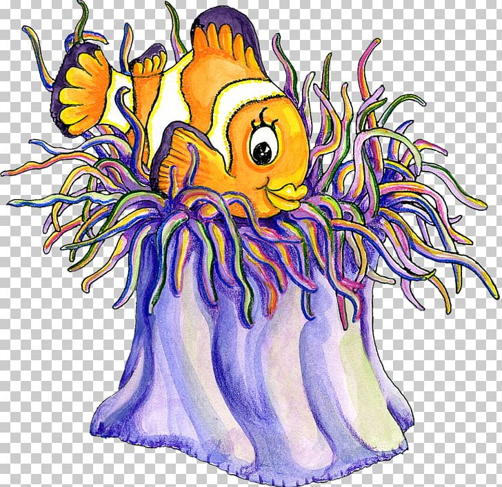 Clownfish And Sea Anemone Drawing