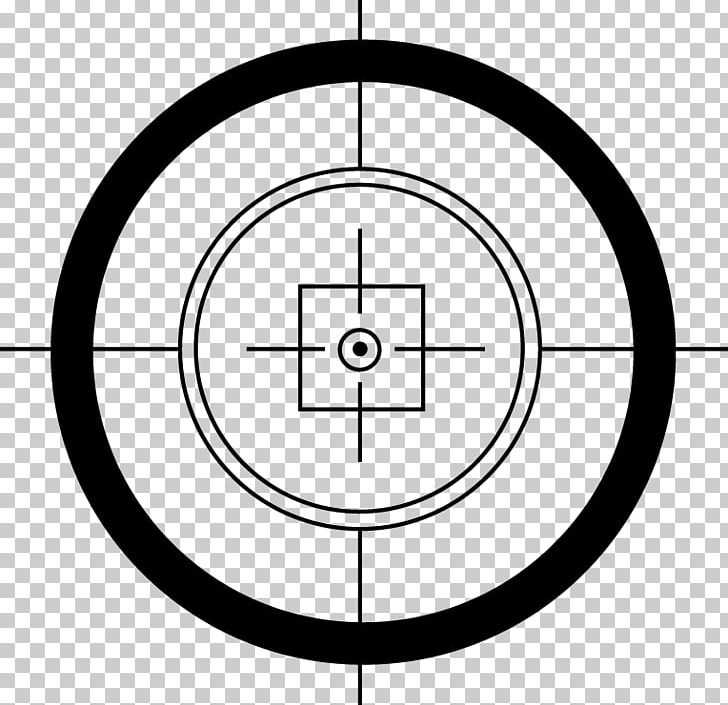 Telescopic Sight Reticle PNG, Clipart, Angle, Area, Black And White, Circle, Clip Art Free PNG Download