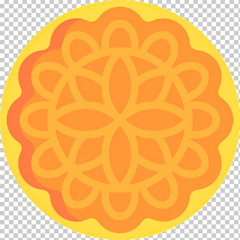 Moon Cake - Round Orange Mooncake PNG