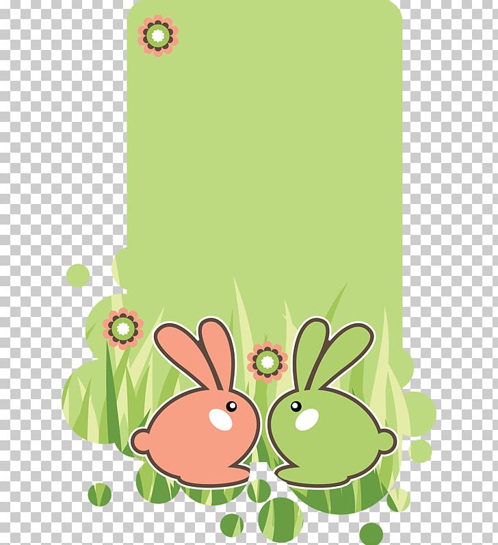 Hare Easter Bunny Rabbit PNG, Clipart, Background Green, Cartoon, Cas, Fictional Character, Flower Free PNG Download