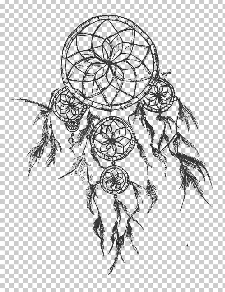 Tattoo Dreamcatcher Drawing Sketch PNG, Clipart, Artwork, Black And White, Circle, Dream, Feather Free PNG Download