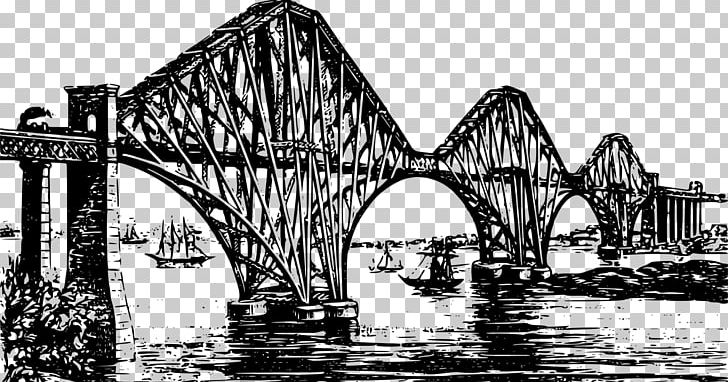 Forth Bridge Rail Transport Train Lindaunis Bridge PNG, Clipart, Arch, Arch Bridge, Black And White, Bridge, Cantilever Bridge Free PNG Download