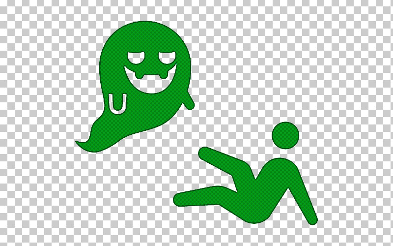 Ghost Halloween Scare PNG, Clipart, Emoticon, Ghost, Green, Halloween, Logo Free PNG Download