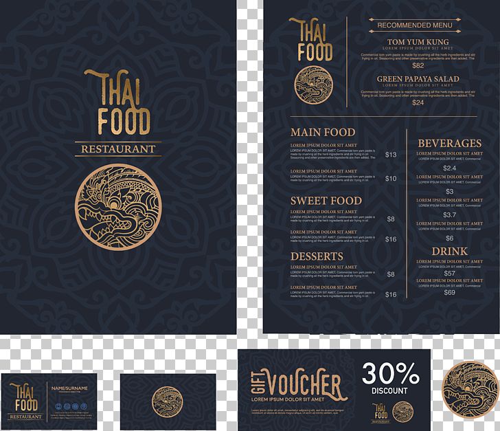Thai Cuisine Menu Restaurant Bistro PNG, Clipart, Brand, Brochure, Business, Business Card, Cafe Free PNG Download