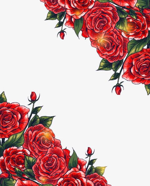 Red Roses Background PNG, Clipart, Background Clipart, Cartoon, Flowers, Hand Painted, Hand Painted Roses Free PNG Download