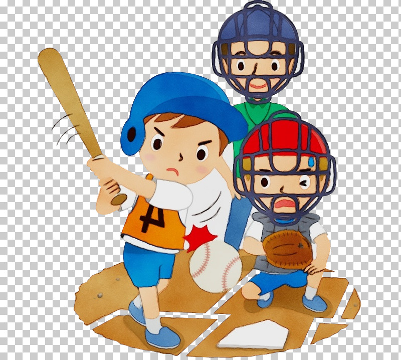 Baseball Bat Baseball Player Cartoon Solid Swing+hit Baseball PNG