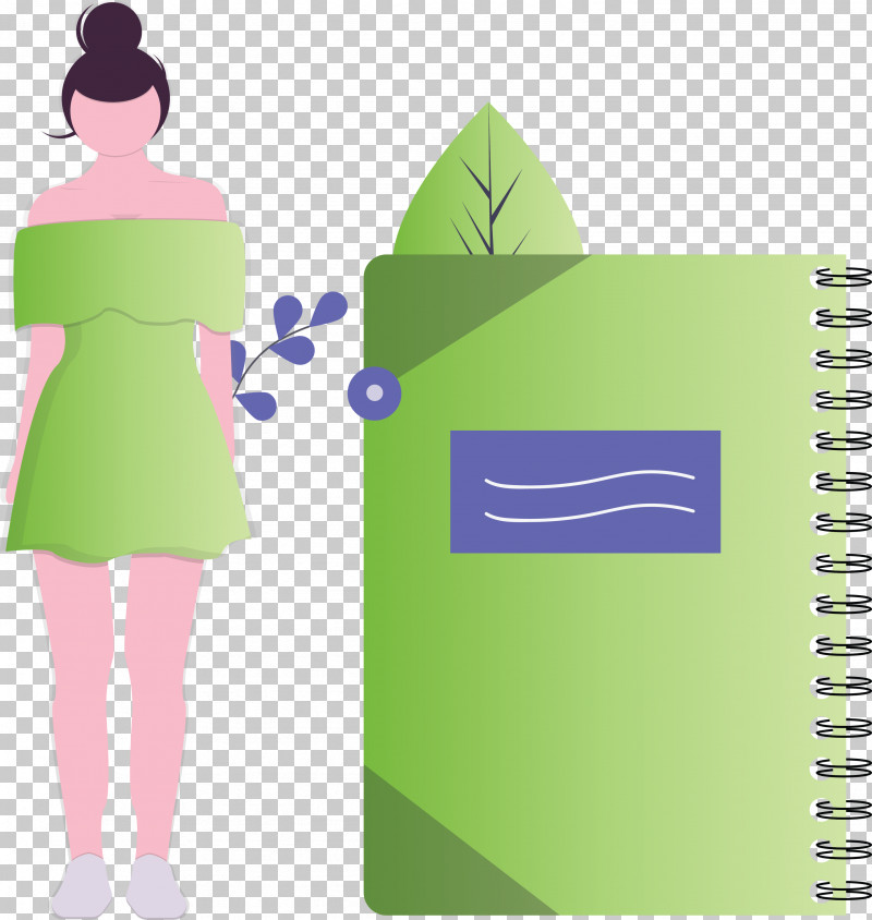 Notebook Girl PNG, Clipart, Girl, Green, Notebook Free PNG Download