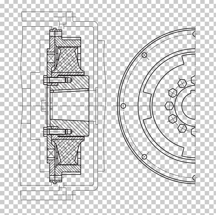 Coupling Clutch Technical Drawing Torque PNG, Clipart, Angle, Area, Artwork, Auto Part, Black And White Free PNG Download