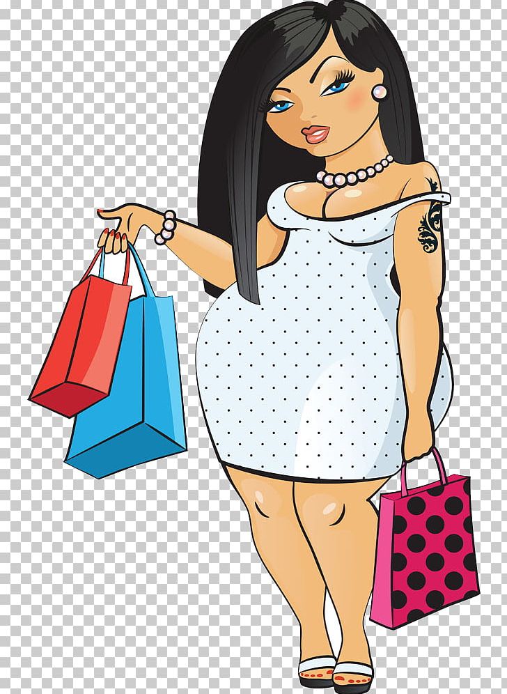 Shopping Cartoon Illustration, Shopping Fashion Women transparent