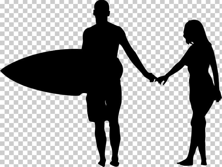 Silhouette Surfing Surfboard PNG, Clipart, Animals, Arm, Black, Black And White, Couple Free PNG Download