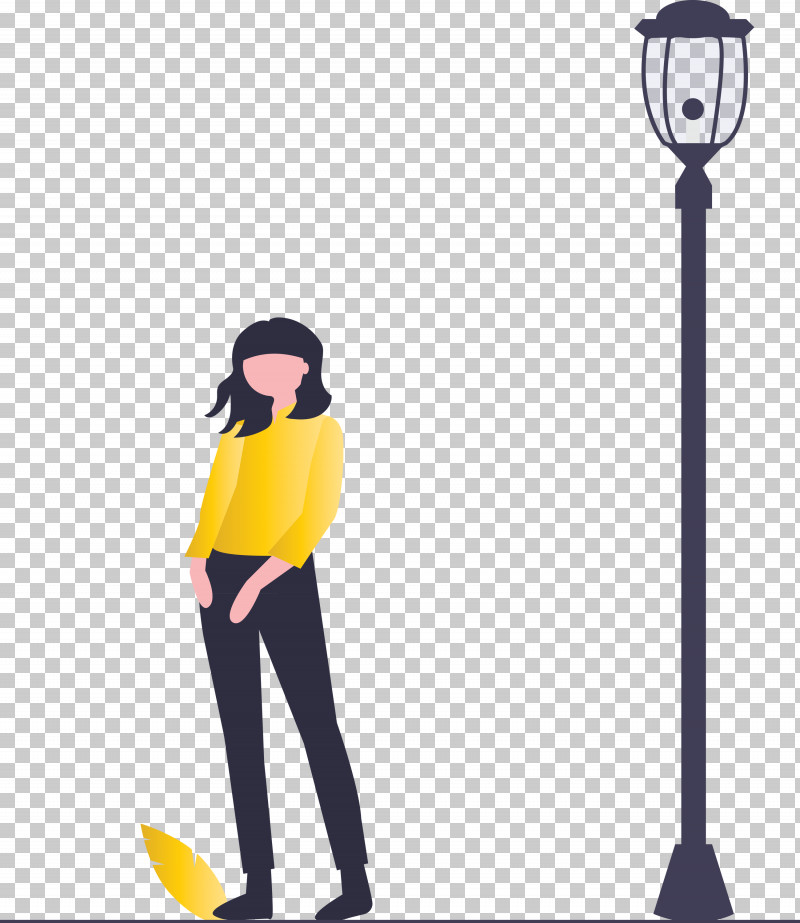 Modern Girl PNG, Clipart, Light Fixture, Modern Girl, Standing, Street Light, Yellow Free PNG Download