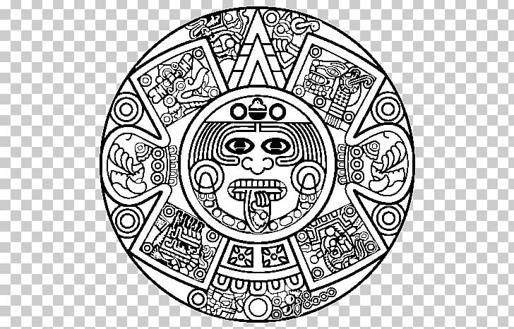 Aztec Calendar Drawing
