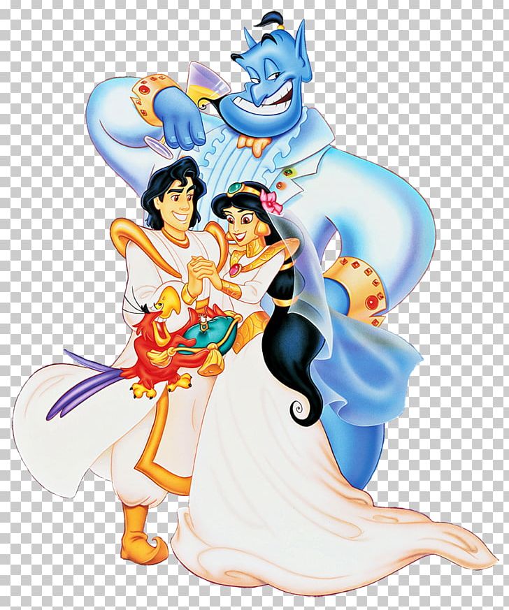 Disney Aladdin and Genie illustration, Genie Aladdin Princess Jasmine Jafar  The Walt Disney Company, aladdin, vertebrate, princess Jasmine, cartoon png