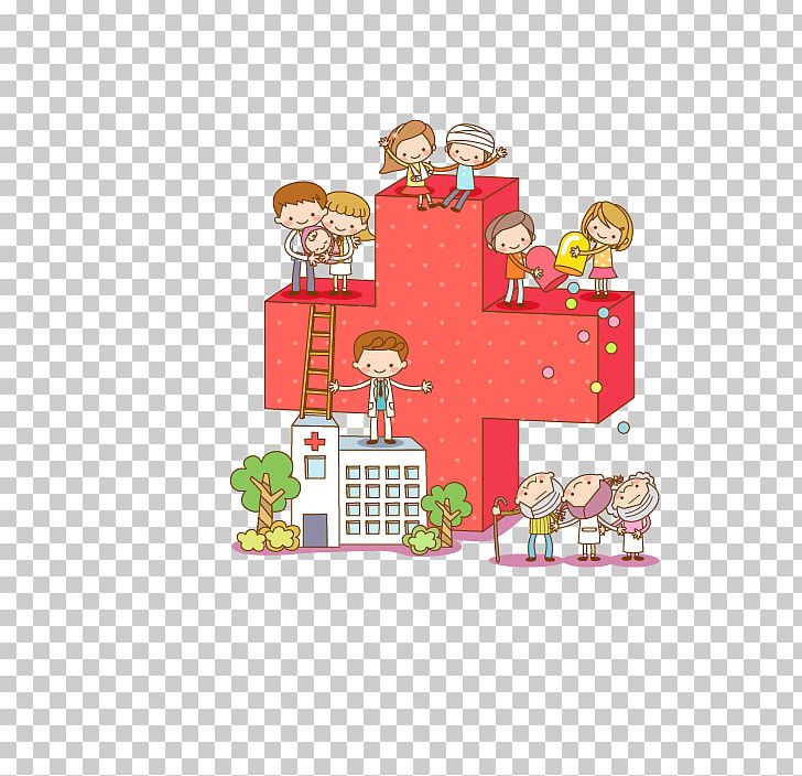 Cartoon Hospital Illustration PNG, Clipart, Area, Art, Cartoon, Cross, Cross Vector Free PNG Download