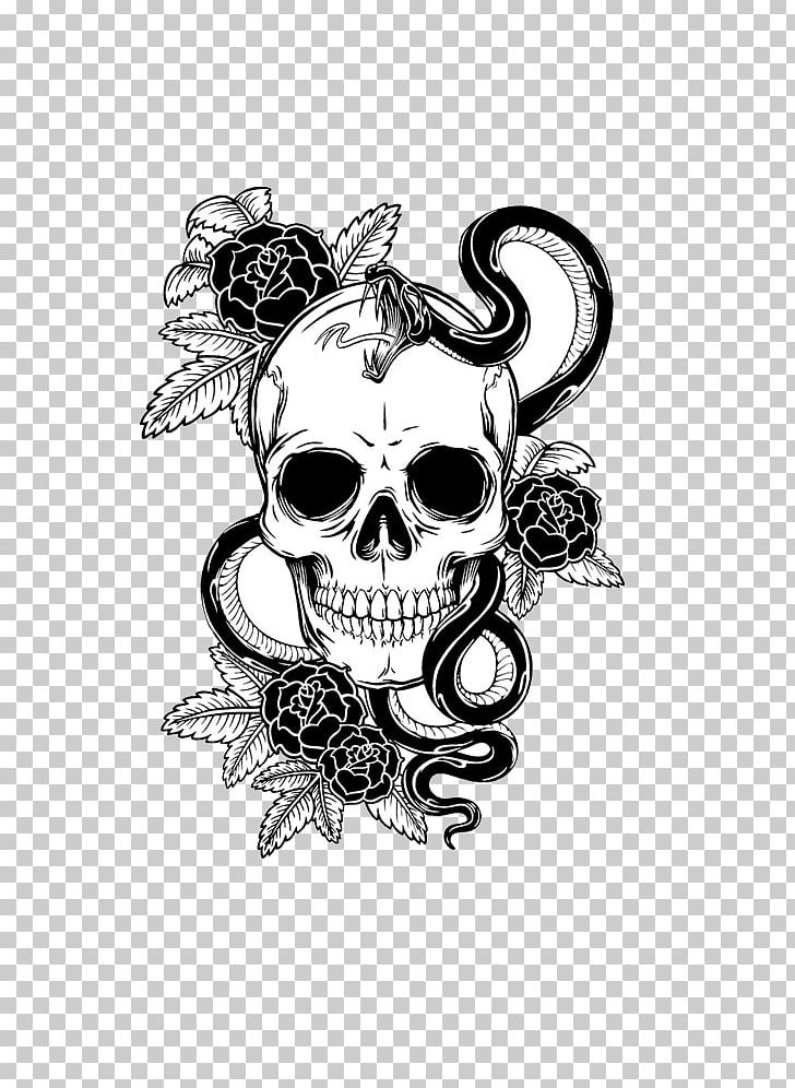 Snake Calavera T-shirt Skull Tattoo PNG, Clipart, Black And White, Body Jewelry, Bone, Decal, Decorative Patterns Free PNG Download