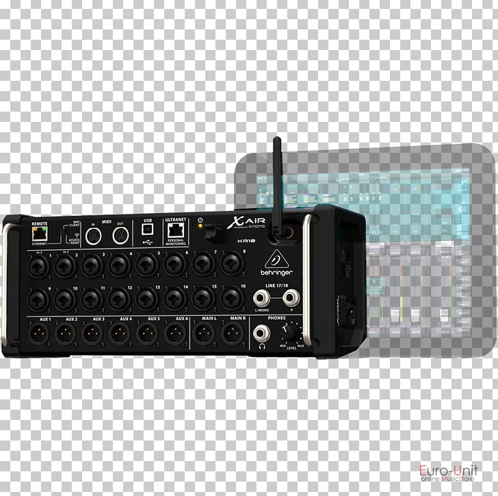 Behringer X Air XR18 Microphone Audio Mixers Digital Mixing Console PNG, Clipart, 19inch Rack, Audio, Audio Mixers, Beh, Behringer Free PNG Download