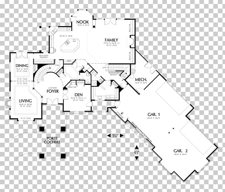 House Plan Courtyard Ranch-style House Floor Plan PNG, Clipart, Angle, Architectural Plan, Architecture, Area, Bedroom Free PNG Download