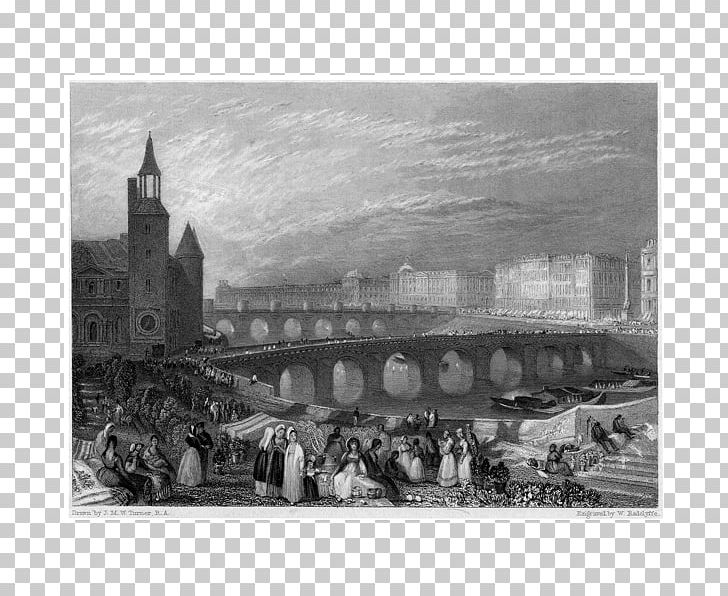 Pont Au Change Pont Neuf Bridge Painting Seine PNG, Clipart, Black And White, Bridge, France, History, J M W Turner Free PNG Download