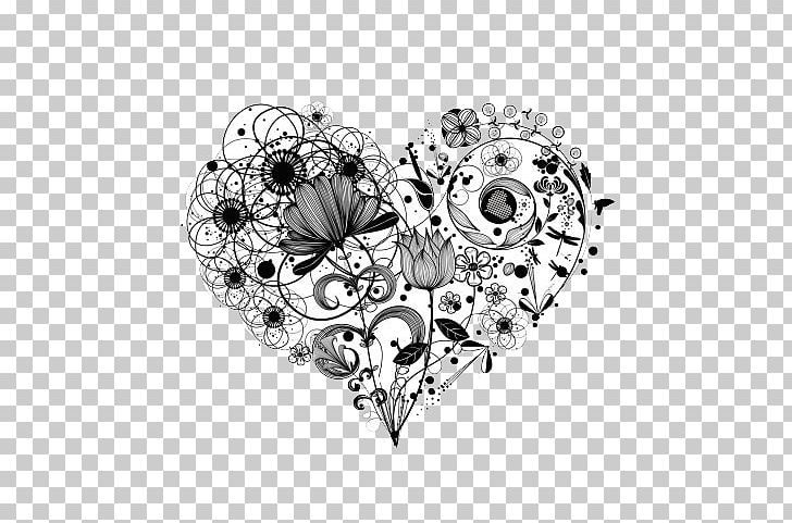 Heart Flower Drawing PNG, Clipart, Black, Black And White, Circle, Diamond, Encapsulated Postscript Free PNG Download