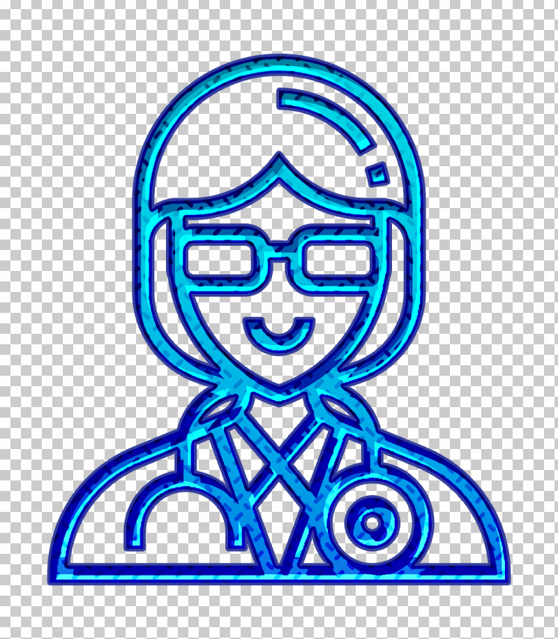 Doctor Icon Careers Women Icon PNG, Clipart, Blue, Careers Women Icon, Doctor Icon, Electric Blue, Line Art Free PNG Download