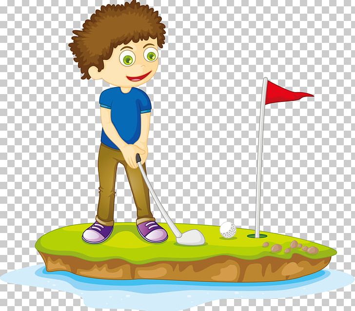 Cartoon Golf Child Illustration PNG, Clipart, Beautiful, Beautiful Day Begins, Children, Drawing, Flag Free PNG Download