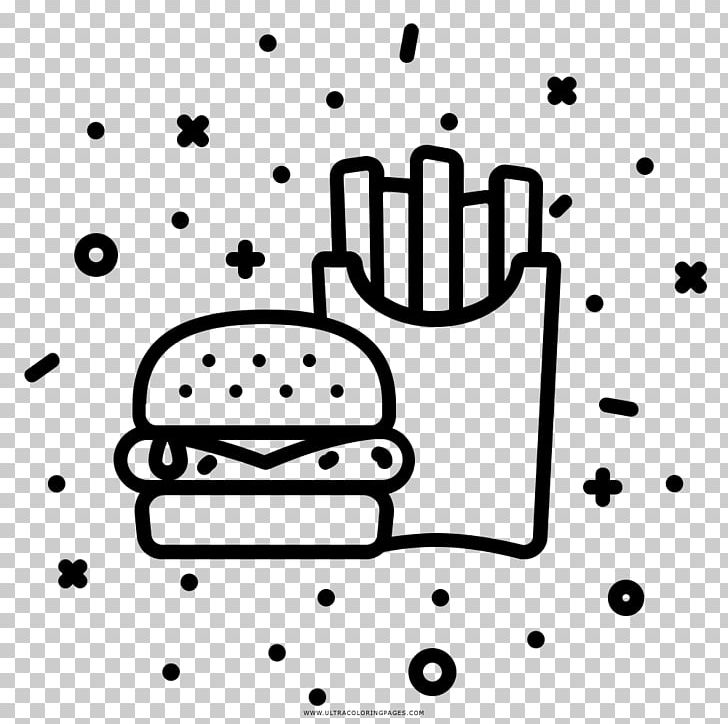 Fast Food French Fries Junk Food Coloring Book Hamburger PNG, Clipart, Area, Art, Black, Black And White, Brand Free PNG Download