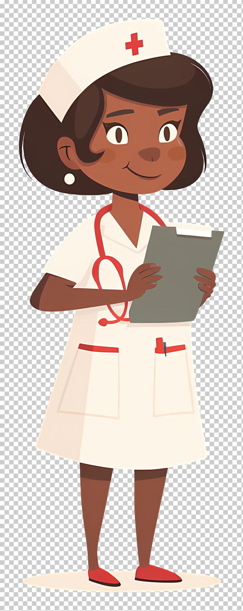 Nurse - Cartoon Nurse With Clipboard PNG