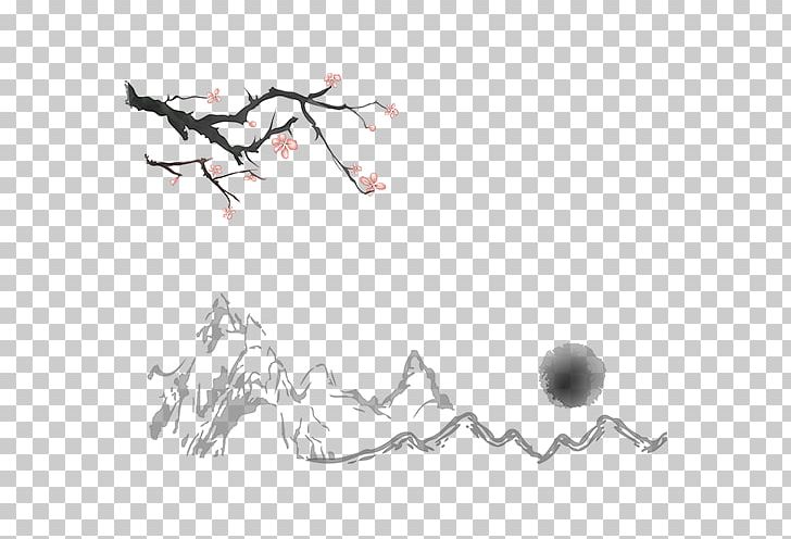 Shan Shui Drawing Ink Wash Painting Chinoiserie PNG, Clipart, Angle, Border, Branch, Cartoon, Chinese Style Free PNG Download