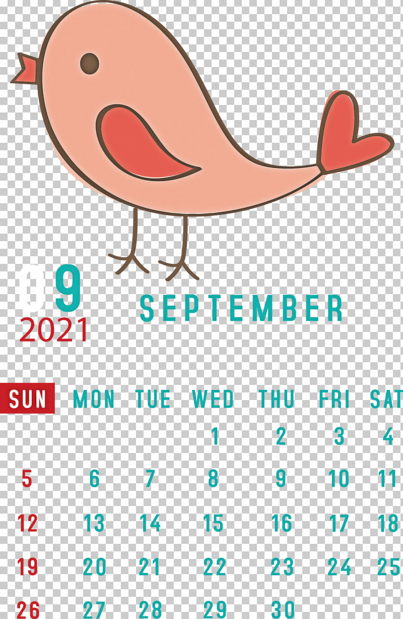 September 2021 Printable Calendar September 2021 Calendar PNG, Clipart, Beak, Behavior, Calendar System, Happiness, Human Free PNG Download