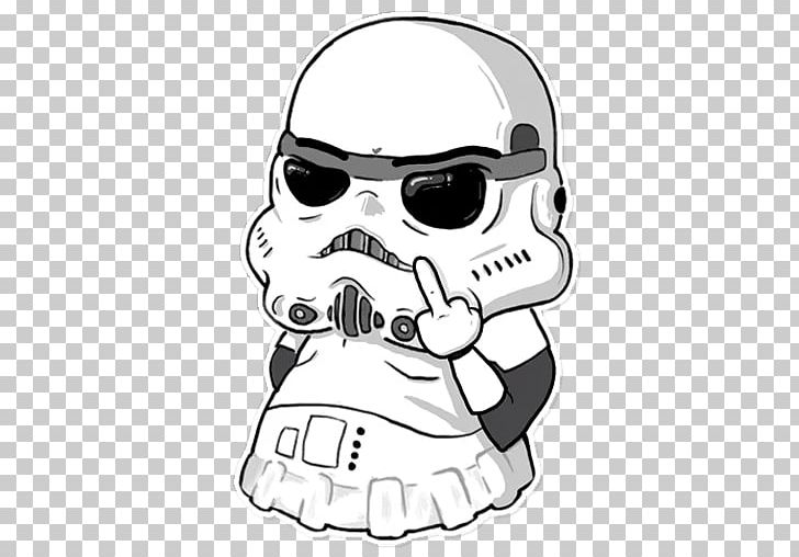 Sticker Star Wars Telegram VK PNG, Clipart, Audio, Black And White, Bone, Download, Drawing Free PNG Download