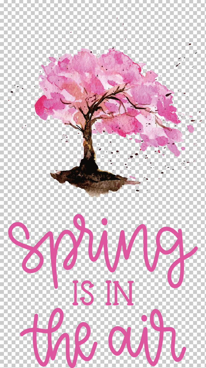 Spring Is In The Air Spring PNG, Clipart, Abstract Art, Cherry Blossom, Floral Design, Flower, Greeting Card Free PNG Download