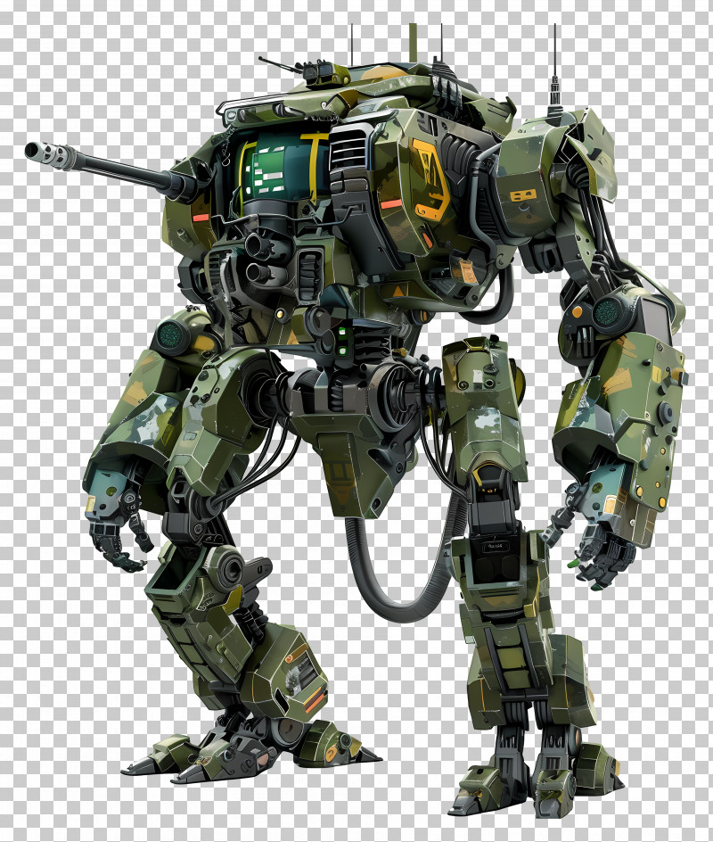 Military Robot - Robotic Mech In Camouflage Design PNG